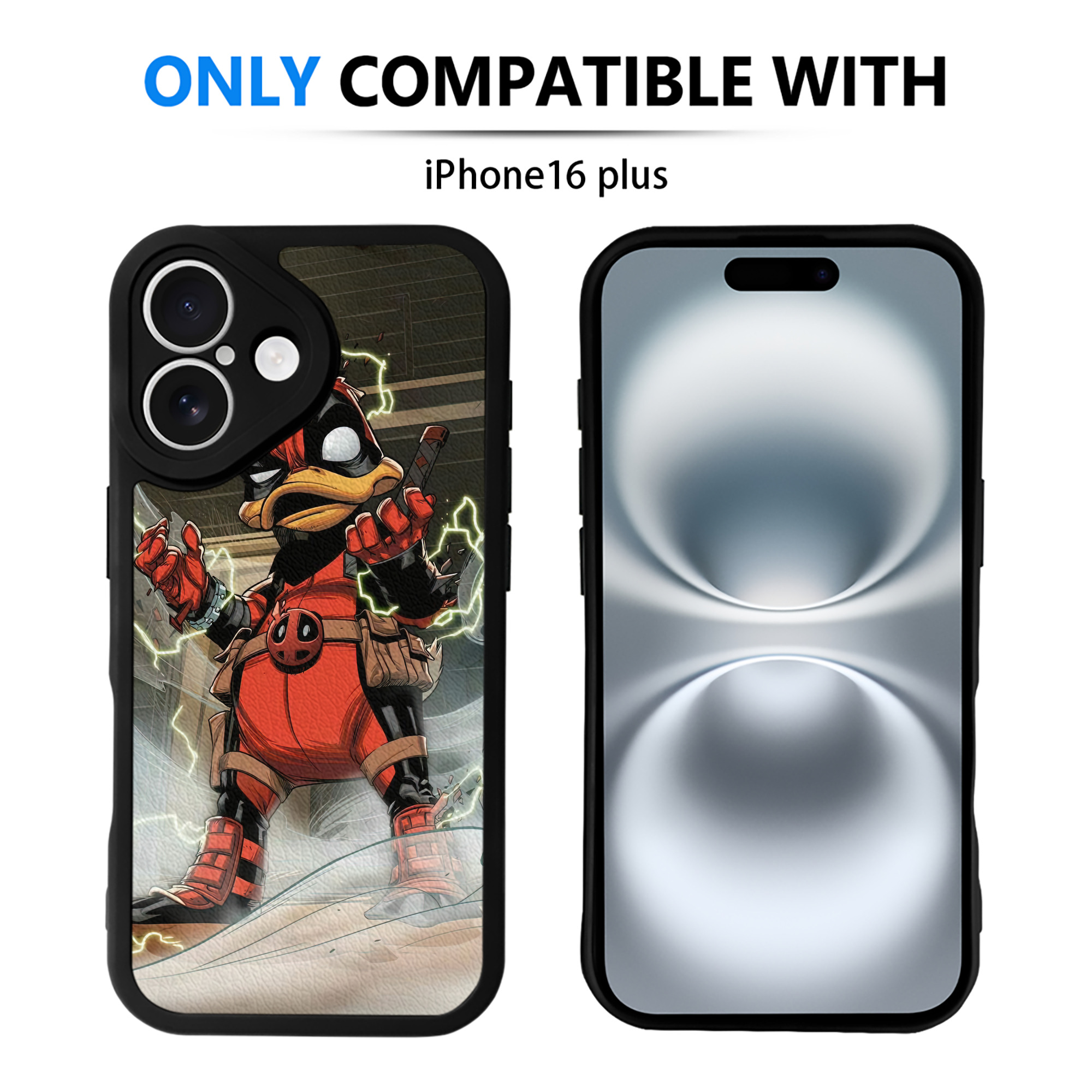 （画像用） Deadpool デッドプール 【iPhone 16シリーズ対応】シリコンスマホケース（レザー調） 材質：シリコン